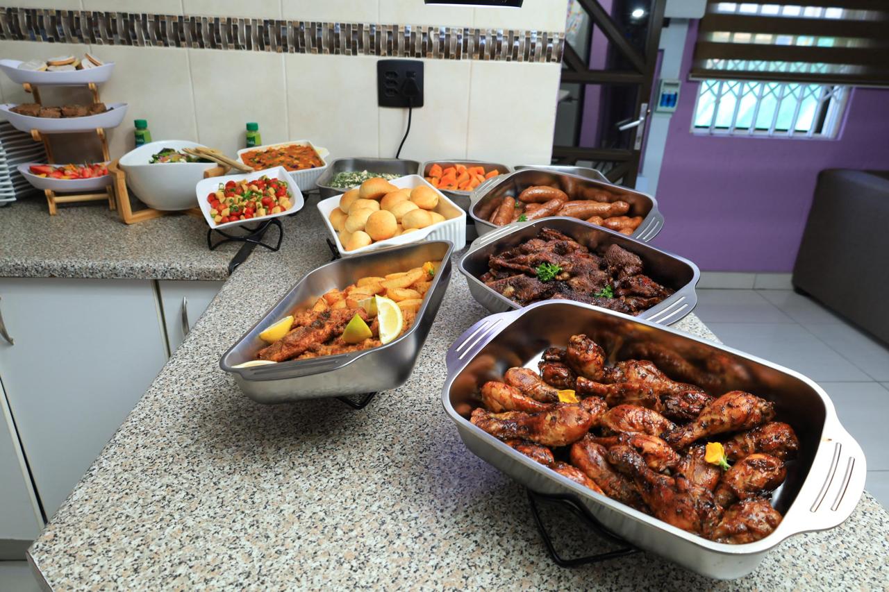 Traditional South African buffet selection