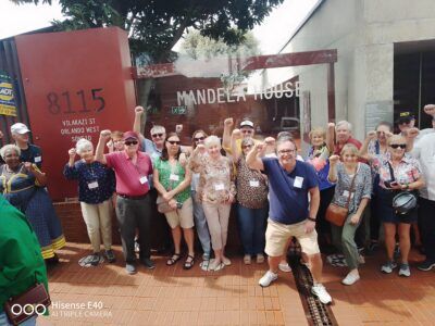 Visitors outside 8115 Mandela House on Vilakazi Street